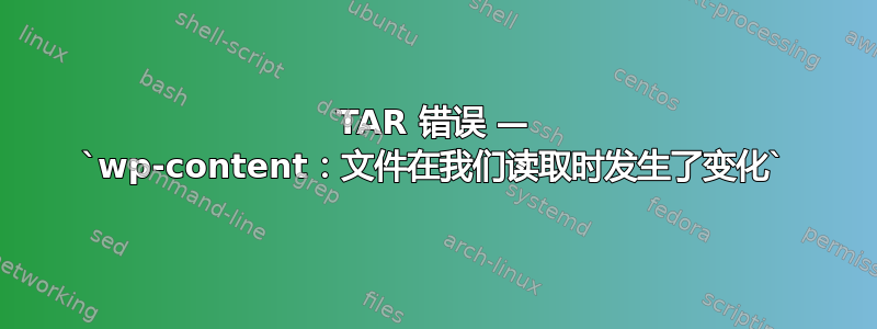 TAR 错误 — `wp-content：文件在我们读取时发生了变化`