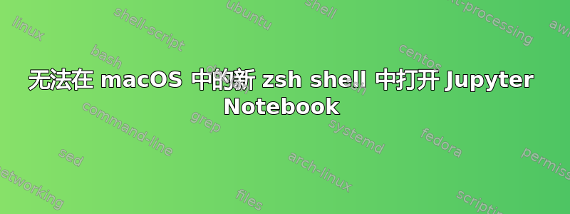 无法在 macOS 中的新 zsh shell 中打开 Jupyter Notebook
