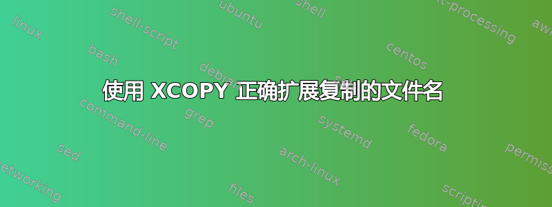 使用 XCOPY 正确扩展复制的文件名
