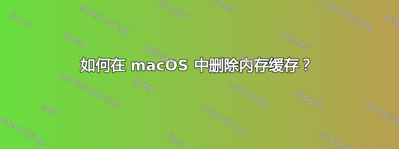 如何在 macOS 中删除内存缓存？