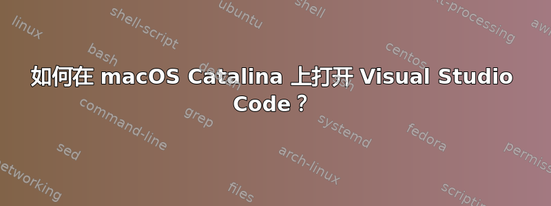 如何在 macOS Catalina 上打开 Visual Studio Code？