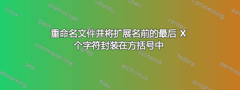 重命名文件并将扩展名前的最后 X 个字符封装在方括号中