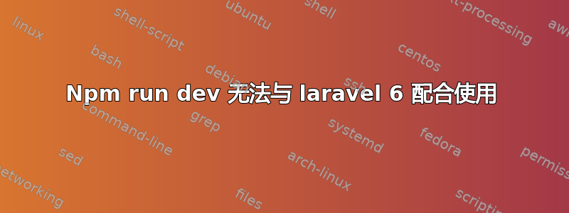 Npm run dev 无法与 laravel 6 配合使用