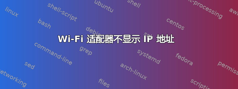 Wi-Fi 适配器不显示 IP 地址 