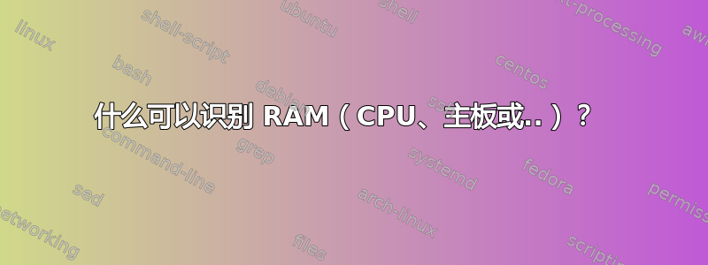 什么可以识别 RAM（CPU、主板或..）？ 