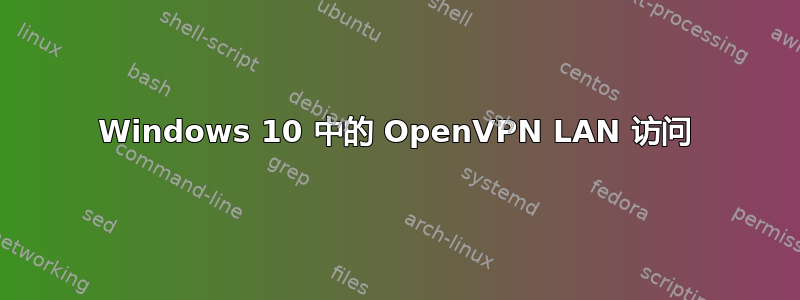 Windows 10 中的 OpenVPN LAN 访问