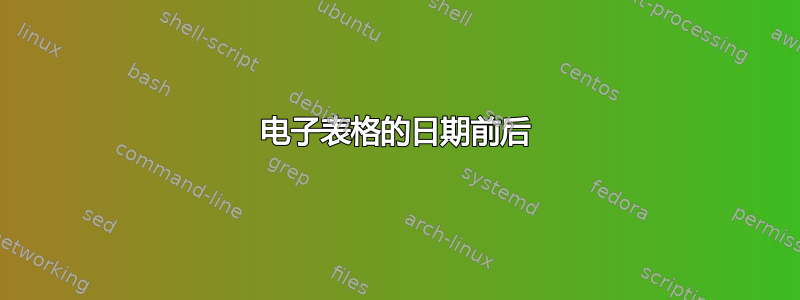 电子表格的日期前后