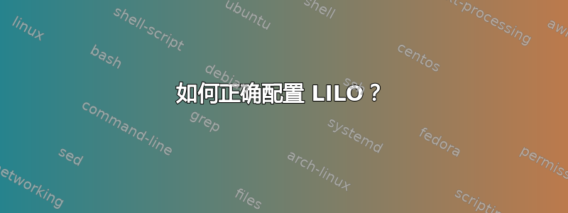 如何正确配置 LILO？