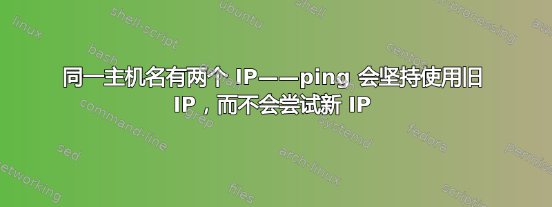 同一主机名有两个 IP——ping 会坚持使用旧 IP，而不会尝试新 IP