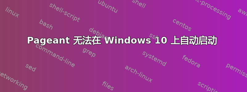 Pageant 无法在 Windows 10 上自动启动