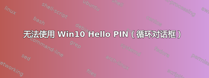无法使用 Win10 Hello PIN（循环对话框）