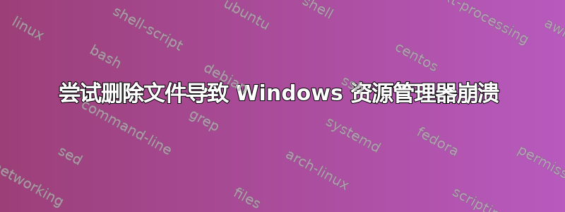 尝试删除文件导致 Windows 资源管理器崩溃