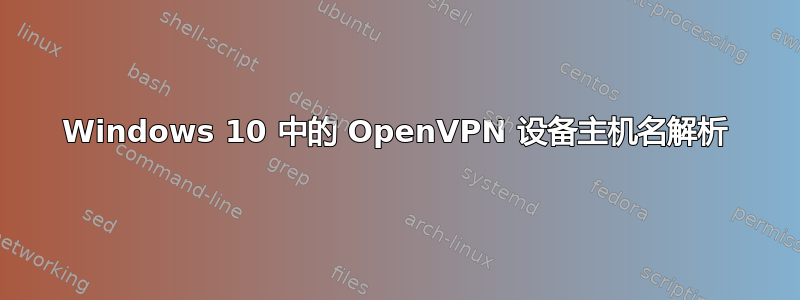 Windows 10 中的 OpenVPN 设备主机名解析