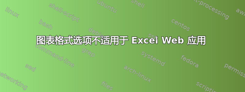 图表格式选项不适用于 Excel Web 应用