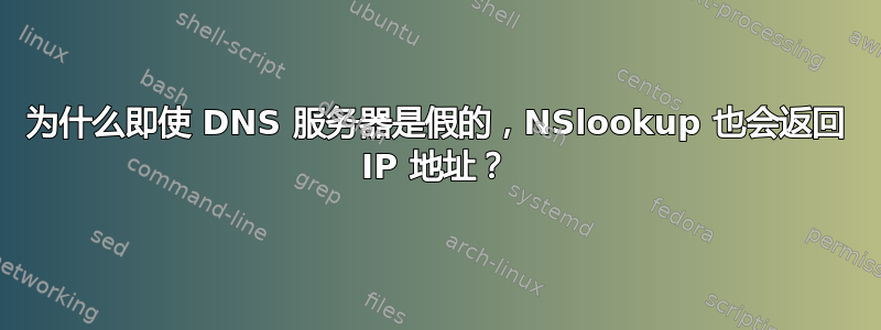 为什么即使 DNS 服务器是假的，NSlookup 也会返回 IP 地址？