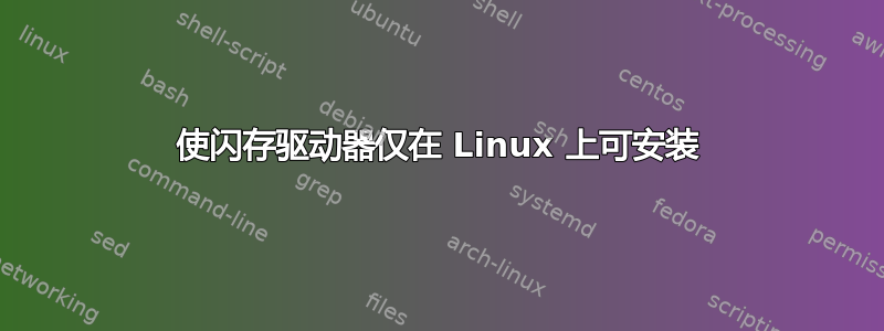 使闪存驱动器仅在 Linux 上可安装