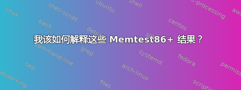 我该如何解释这些 Memtest86+ 结果？