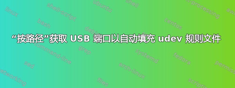 “按路径”获取 USB 端口以自动填充 udev 规则文件