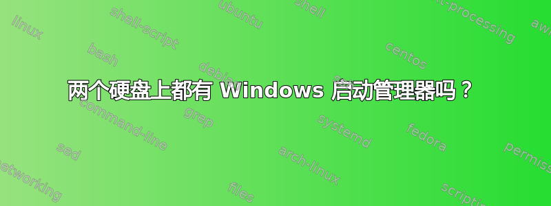 两个硬盘上都有 Windows 启动管理器吗？