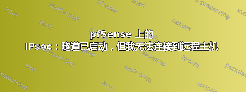 pfSense 上的 IPsec：隧道已启动，但我无法连接到远程主机