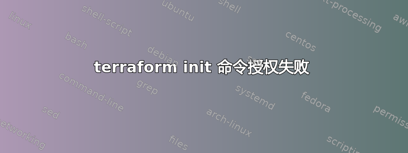 terraform init 命令授权失败