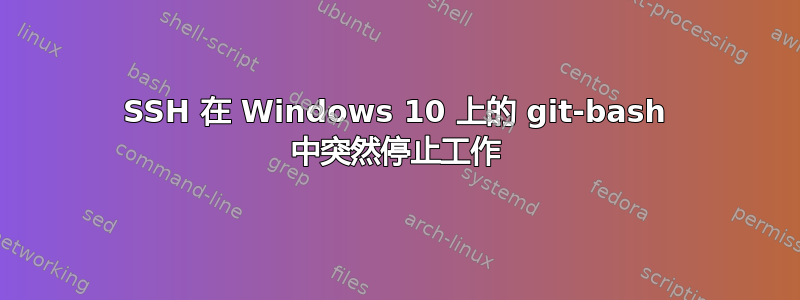 SSH 在 Windows 10 上的 git-bash 中突然停止工作