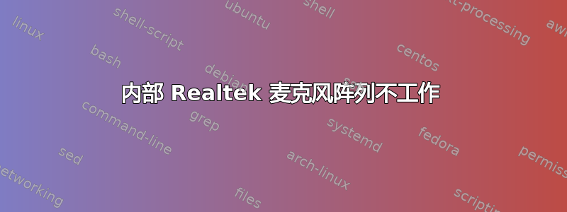 内部 Realtek 麦克风阵列不工作