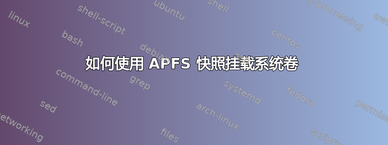 如何使用 APFS 快照挂载系统卷