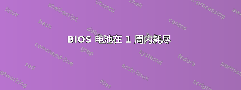 BIOS 电池在 1 周内耗尽