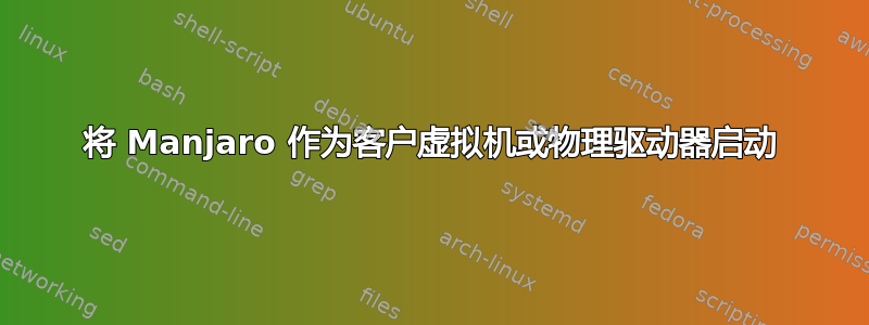 将 Manjaro 作为客户虚拟机或物理驱动器启动