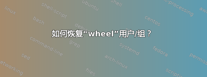 如何恢复“wheel”用户/组？