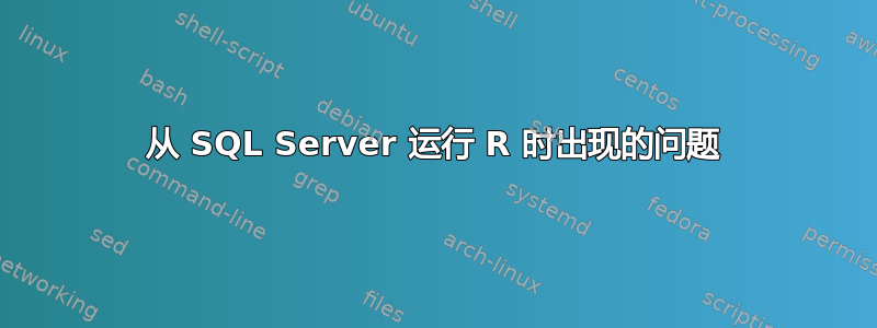 从 SQL Server 运行 R 时出现的问题