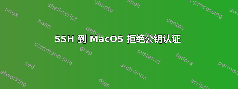 SSH 到 MacOS 拒绝公钥认证
