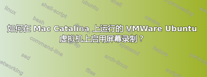 如何在 Mac Catalina 上运行的 VMWare Ubuntu 虚拟机上启用屏幕录制？