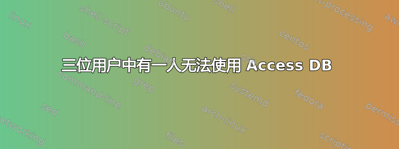 三位用户中有一人无法使用 Access DB