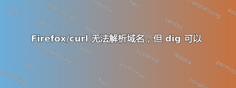 Firefox/curl 无法解析域名，但 dig 可以