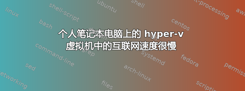 个人笔记本电脑上的 hyper-v 虚拟机中的互联网速度很慢