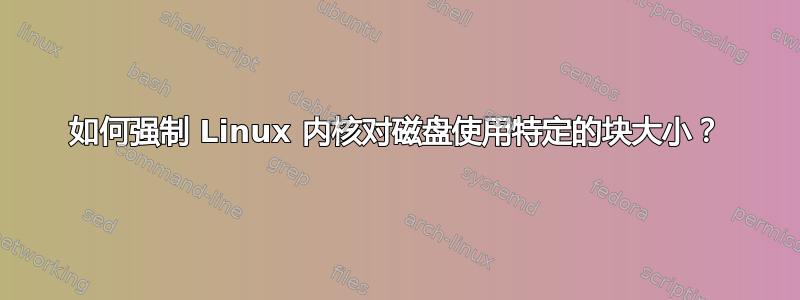 如何强制 Linux 内核对磁盘使用特定的块大小？