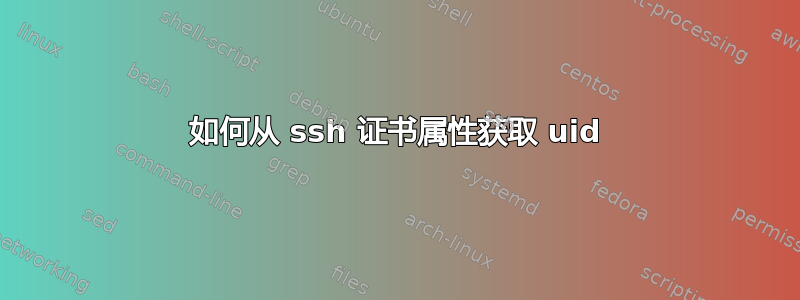 如何从 ssh 证书属性获取 uid