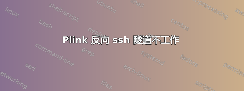 Plink 反向 ssh 隧道不工作