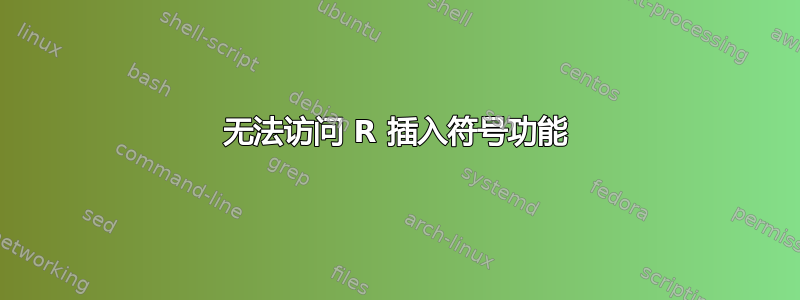 无法访问 R 插入符号功能