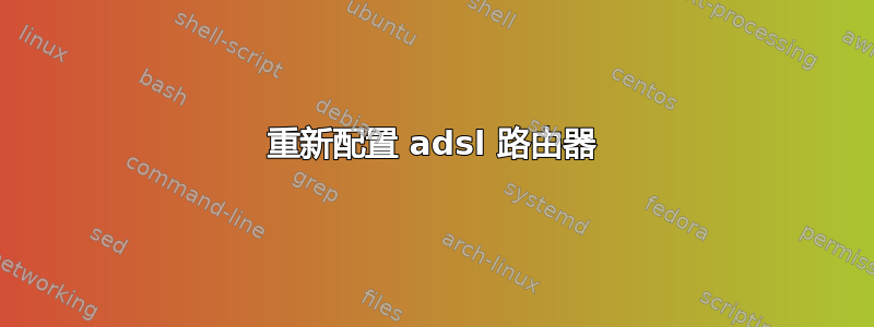 重新配置 adsl 路由器