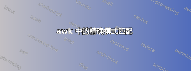 awk 中的精确模式匹配