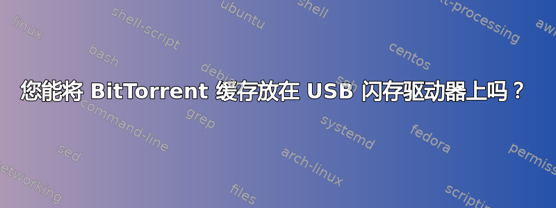 您能将 BitTorrent 缓存放在 USB 闪存驱动器上吗？