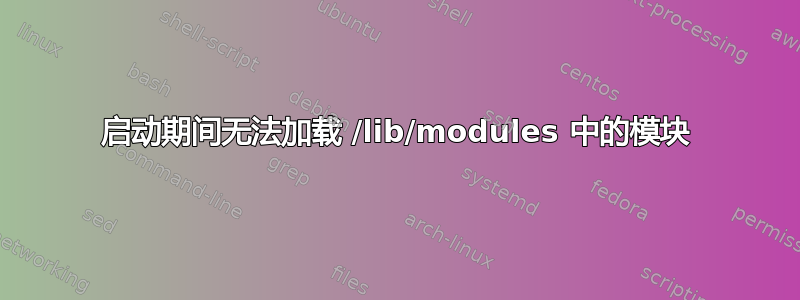 启动期间无法加载 /lib/modules 中的模块