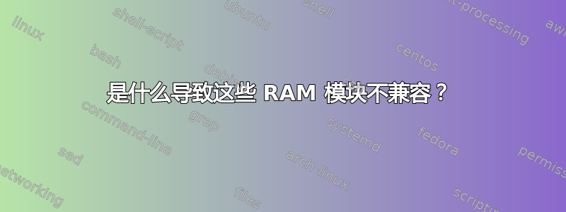 是什么导致这些 RAM 模块不兼容？