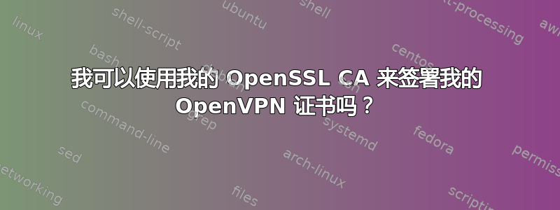 我可以使用我的 OpenSSL CA 来签署我的 OpenVPN 证书吗？