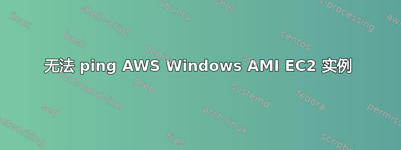 无法 ping AWS Windows AMI EC2 实例