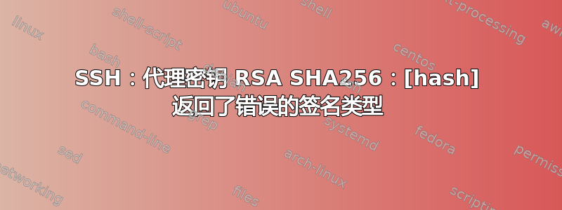 SSH：代理密钥 RSA SHA256：[hash] 返回了错误的签名类型