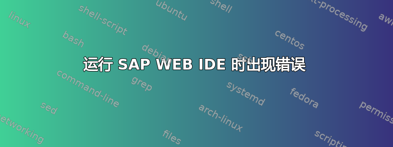 运行 SAP WEB IDE 时出现错误